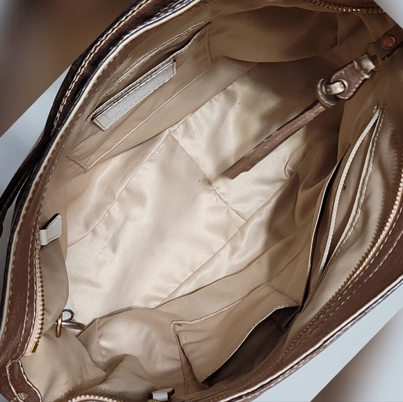 🩷RARE🩷 Authentic Coach Signature Metallic Rose Blush Large Shoulder Bag - Picture 16 of 16